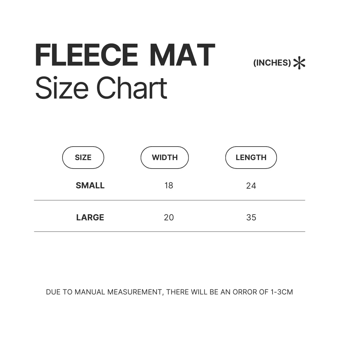 Fleece Mat Size Chart - Fairy Tail Merch