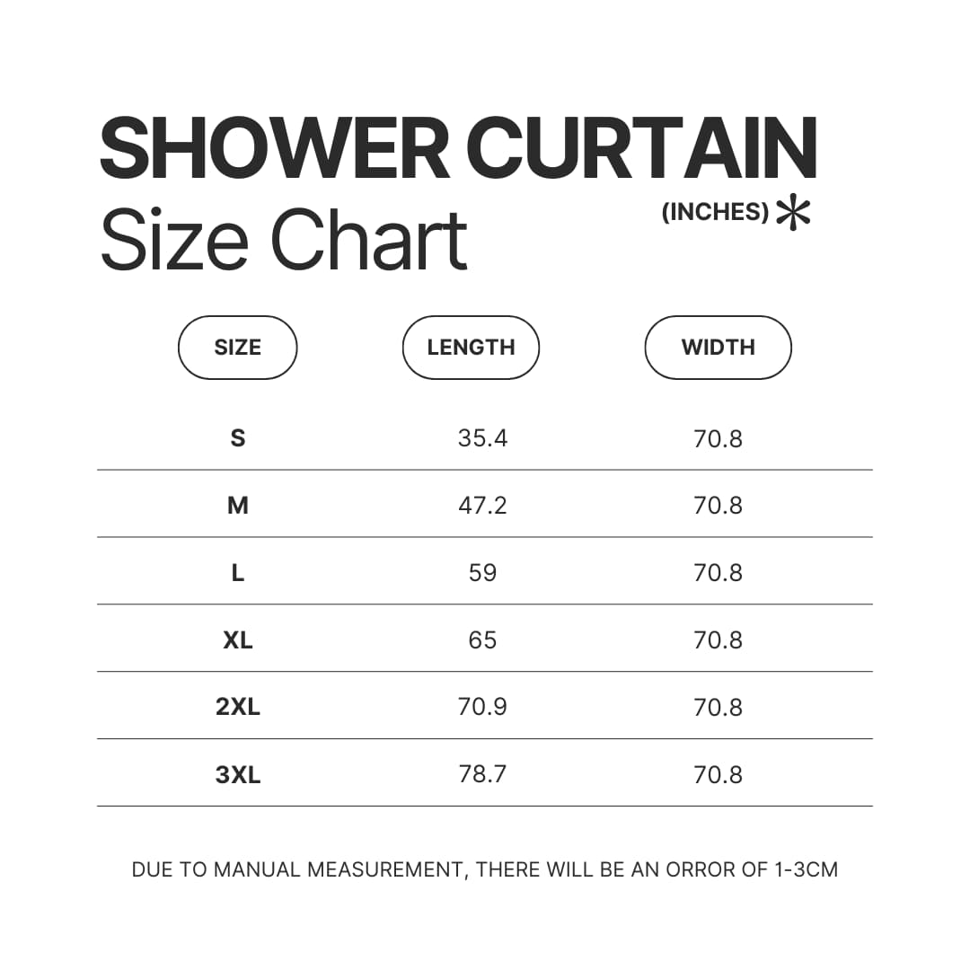 Shower Curtain Size Chart - Fairy Tail Merch